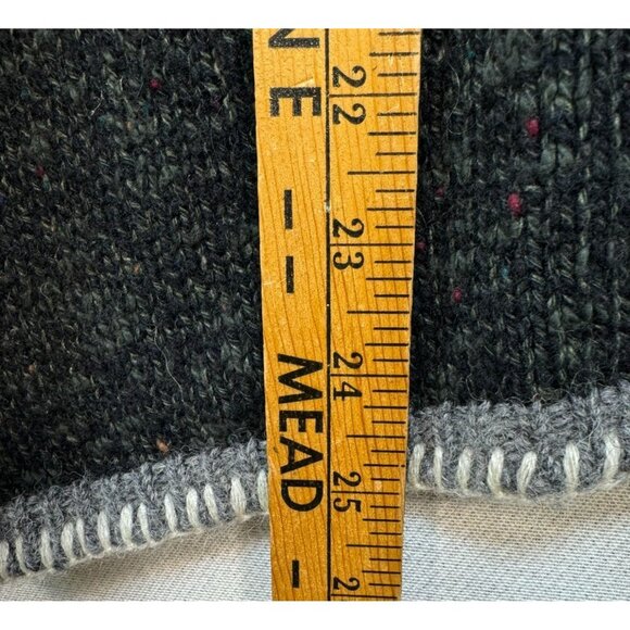 Alps Womens  V-Neck Wool Blend Sweater XL Green Gray Embroidered - Picture 7 of 12